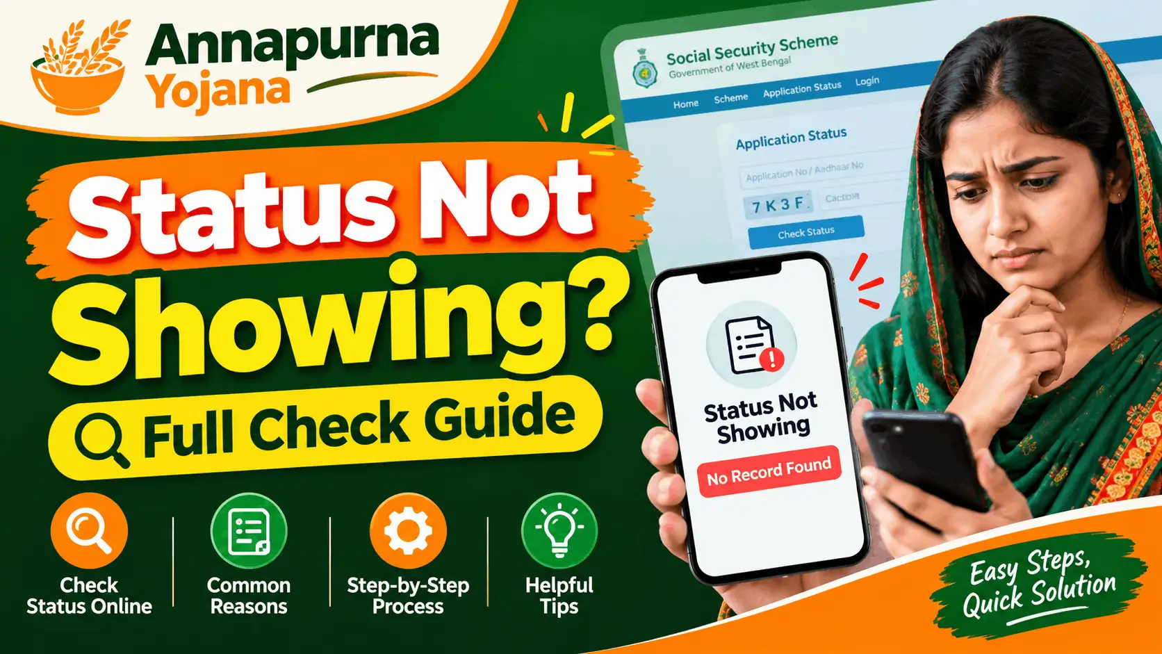 Annapurna Yojana Status Not Showing check guide