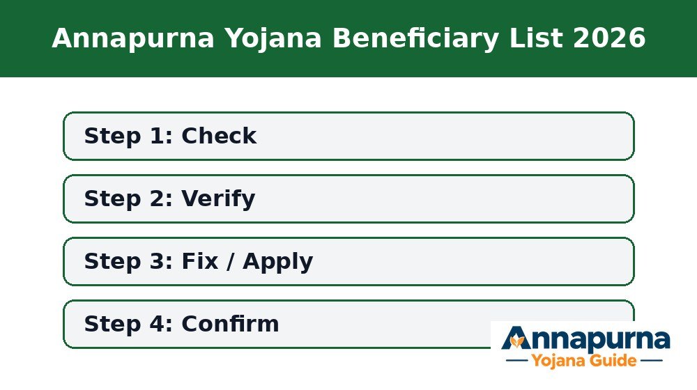 Annapurna Yojana beneficiary list check steps